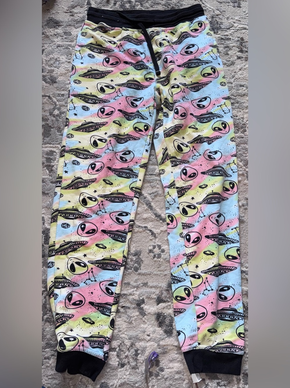 No Boundaries Multicolor Alien & UFO Print Joggers